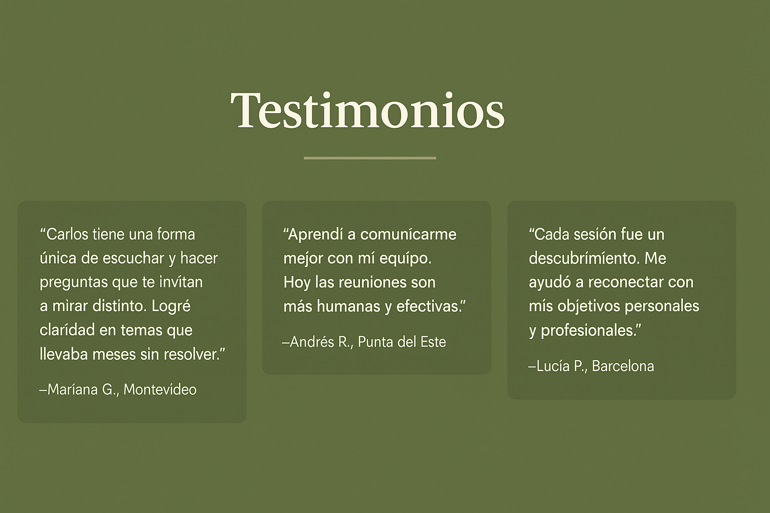 Sección Sobre mí visual